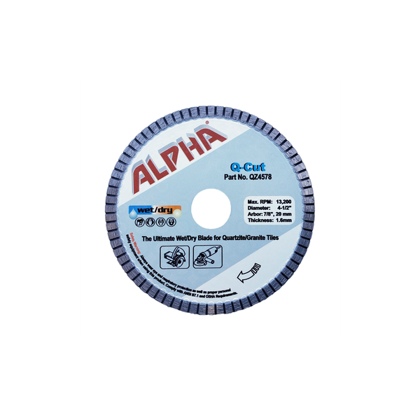 Alpha Pro Tools 4 1/2" Q-Cut Blade- 7/8"-20mm Arbor