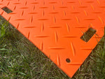 EZG Hogtrax 4' x 8' x .5" Orange Mat $229 (Cleats One Side, V-Pattern On Other)- PLEASE CALL for LTL Freight Shipping