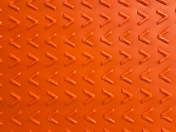 EZG Hogtrax 4' x 8' x .5" Orange Mat $229 (Cleats One Side, V-Pattern On Other)- PLEASE CALL for LTL Freight Shipping