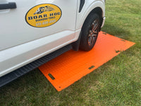 EZG Hogtrax 4' x 8' x .5" Orange Mat $229 (Cleats One Side, V-Pattern On Other)- PLEASE CALL for LTL Freight Shipping