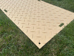 Blue Gator 4' x 8' x .375" Tan Mat $198 (Cleats One Side, V-Pattern On Other)- PLEASE CALL for LTL Freight Shipping