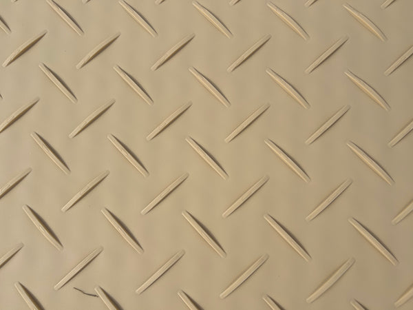 Blue Gator 4' x 8' x .375" Tan Mat $198 (Cleats One Side, V-Pattern On Other)- PLEASE CALL for LTL Freight Shipping