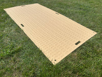 Blue Gator 4' x 8' x .375" Tan Mat $198 (Cleats One Side, V-Pattern On Other)- PLEASE CALL for LTL Freight Shipping