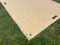Blue Gator 4' x 8' x .375" Tan Mat $198 (Cleats One Side, V-Pattern On Other)- PLEASE CALL for LTL Freight Shipping