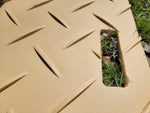 Blue Gator 4' x 8' Tan Mat (Cleats One Side, V-Pattern On Other)- PLEASE CALL for LTL Freight Shipping